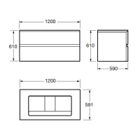 Armani Roca Baia Тумба подвесная с раковиной, 120х59х61см с 2 ящиками, со столешницей, цвет: silver
