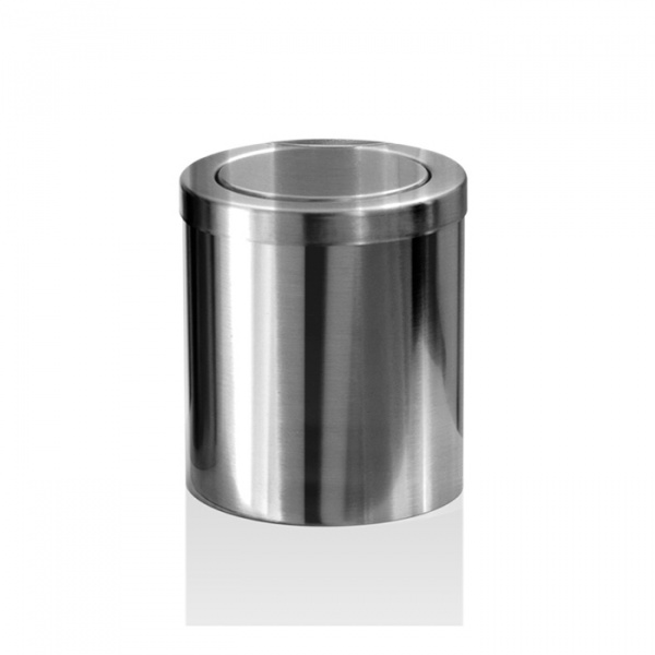 Decor Walther DW 1240 Корзина для бумаги 14.5xh16см, с крышкой, напольная, цвет: сталь матовая