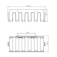 EMCO System2 Полочка-решетка, съемная, 216x93x70мм, подвесной, цвет: хром