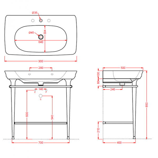 Artceram Civitas Металическая структура Quadra 70х40хh80,5см, полка стекло, цвет: розовое золото