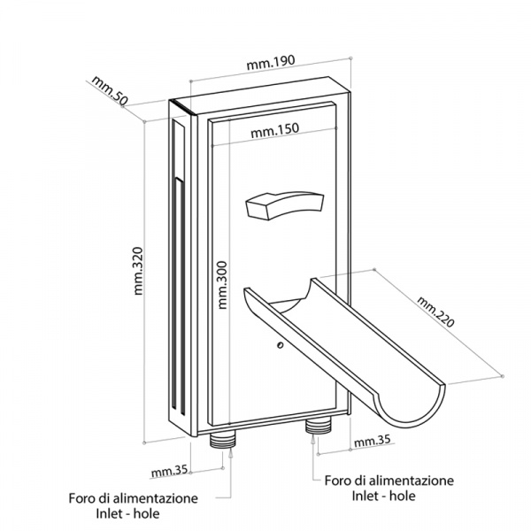 Встраиваемый смеситель для раковины излив Bongio Acquaviva, цвет: хром