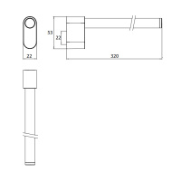 EMCO Flow Держатель полотенец, одинарный, фиксированный, 32см, подвесной, цвет: хром