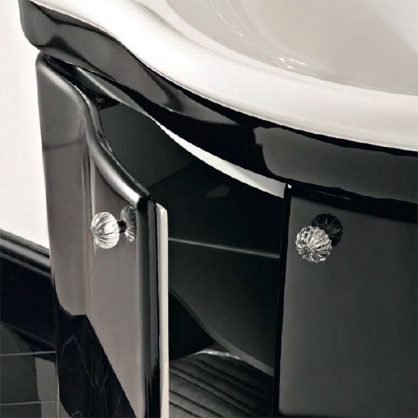 Sbordoni Комплект мебели Baldo наполный 100 см, с раковиной керам., цвет: белый/черный борт , c 3 отв. под смес., ручки 0B, цвет: Fosco/Perla