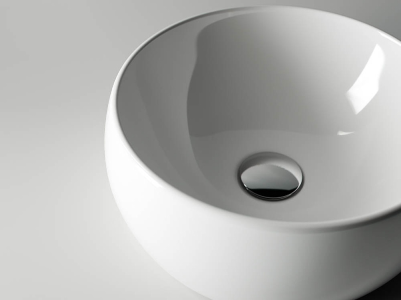Умывальник чаша накладная круглая  Element 395*395*155мм Ceramica Nova белый CN6001
