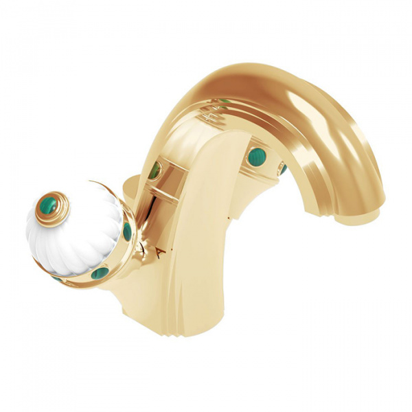 THG Amboise Malachite Смеситель для раковины, 1 отв., цвет: золото/малахит