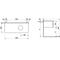 Laufen Alessi One Тумба с раковиной, 120х50х33см, с 4 выдвиж. ящиками, DX, цвет: орех