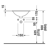 Duravit Architec Раковина 47 см, без отв., цвет: белый