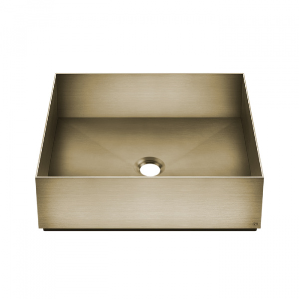 Gessi 316 Раковина 40x40 см, без отв., для установки на столешницу, без перелива, нержавеющая сталь, цвет: Warm bronze brushed PVD
