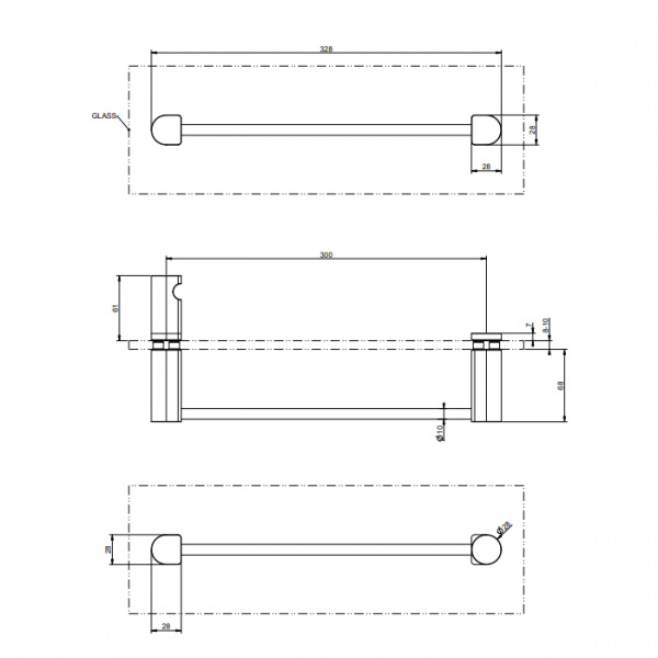 Gessi Rilievo Полотенцедержатель 30 см, цвет: хром