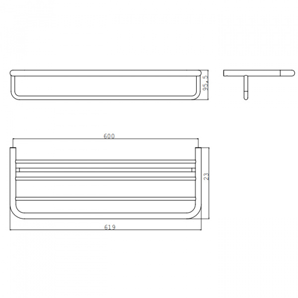 EMCO Mundo Полотенцедержатель с полочкой, 60см, подвесной, цвет: хром