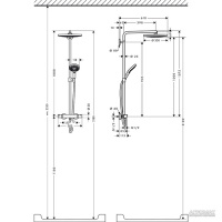 Hansgrohe Raindance Select S 300 Душевая стойка с термостатическим смесителем, цвет: хром глянцевый