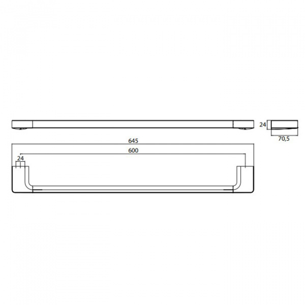 EMCO Trend Держатель полотенец, 60см, подвесной, цвет: хром