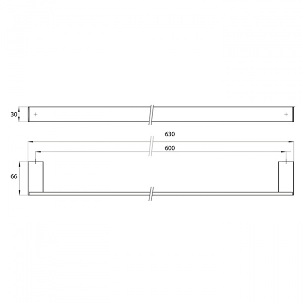 EMCO Liaison Держатель полотенец, 63см, подвесной, цвет: хром