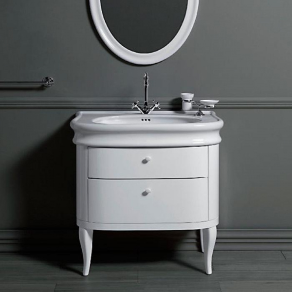 SIMAS Lante Комплект мебели, тумба с двумя ящиками, 90см, Цвет: bianco