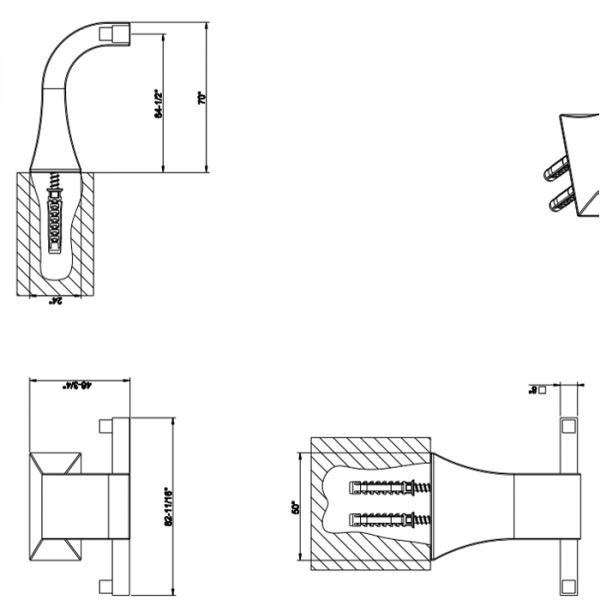Gessi Mimi Крючок подвесной двойной, цвет: золото