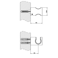 Gessi Shower316 Держатель неподвижный для душевой лейки, цвет: шлифованная сталь