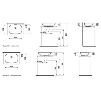 Laufen INO Раковина-чаша 50х35х13 см, без отв., цвет: белый