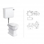 Sbordoni Romana Унитаз приставной 34х53хh40см слив в стену, для высокого/среднего бачка, цвет: белый