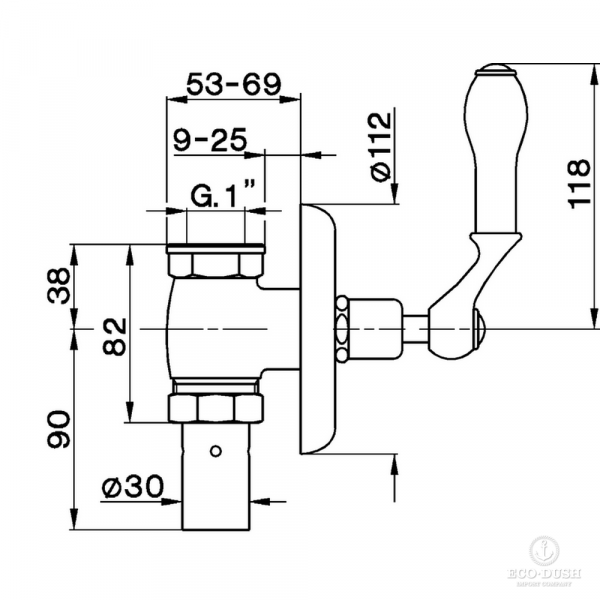 CISAL Arcana Запорный вентиль для туалета, цвет: хром