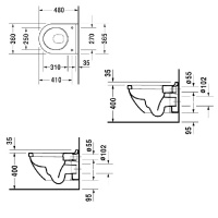 Duravit Starck 3 Унитаз подвесной, 54х36см, с креплением Durafix, цвет: белый