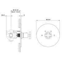 Nicolazzi Termostatico Встраиваемый смеситель, 3/4” без запорного вентиля, цвет: хром
