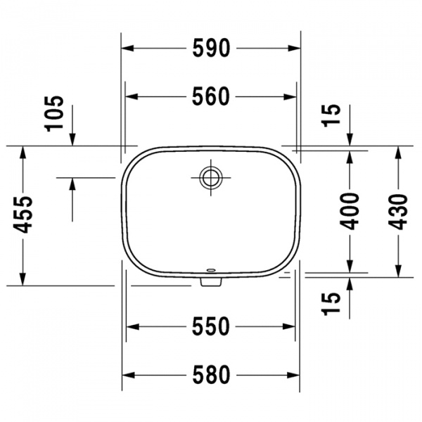 Duravit D-Code Раковина 56х40 см, без отв., с переливом, цвет: белый