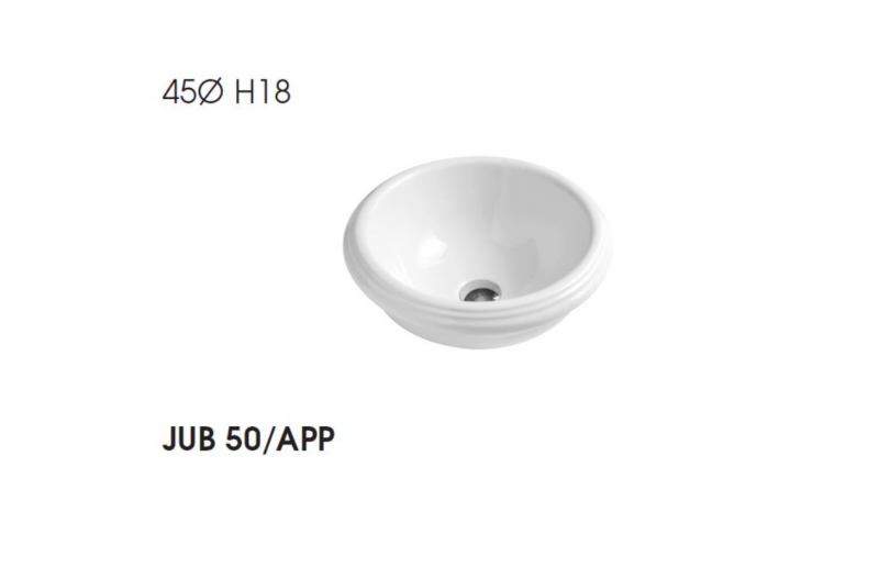 AZZURRA JUBILAEUM Раковина 45х18 см, без отв., цвет: белый