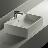 Умывальник чаша накладная прямоугольная Element 590*450*160мм Ceramica Nova белый 