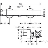 AXOR Citterio E, Термостат для душа, внешний монтаж, цвет: хром