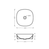 Artceram Ghost Раковина Ø42 см, без отв., без перелива, на столешницу, цвет: белый глянцевый, декор: El moro