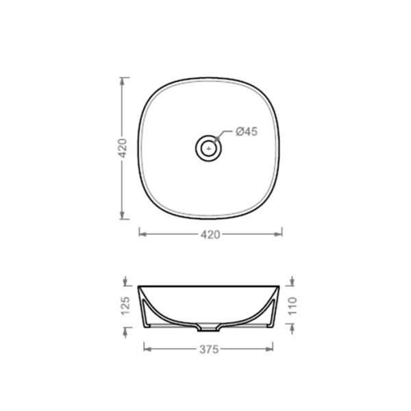 Artceram Ghost Раковина Ø42 см, без отв., без перелива, на столешницу, цвет: белый глянцевый, декор: El moro