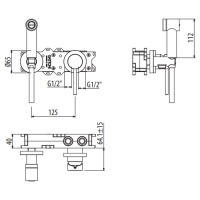 Gattoni Circle Two Гигиенический душ, с внутренней частью, GBOX, цвет: Nero Opaco