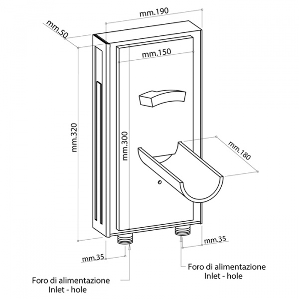 Встраиваемый смеситель для раковины излив Bongio Acquaviva parole, цвет: хром