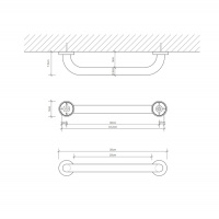 Decor Walther Basic WGF Поручень подвесной, цвет: черный матовый