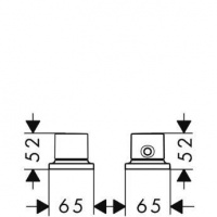 Axor Massaud, Термостат на край ванны, на 2 отверстия, внешняя часть, цвет: хром