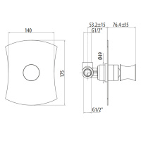 Gattoni Intersezione Смеситель для душа, встраиваемый, с переключателем, цвет: хром