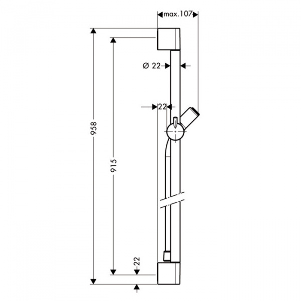 Hansgrohe Croma 100 Штанга для душа Unica 95см., цвет: хром