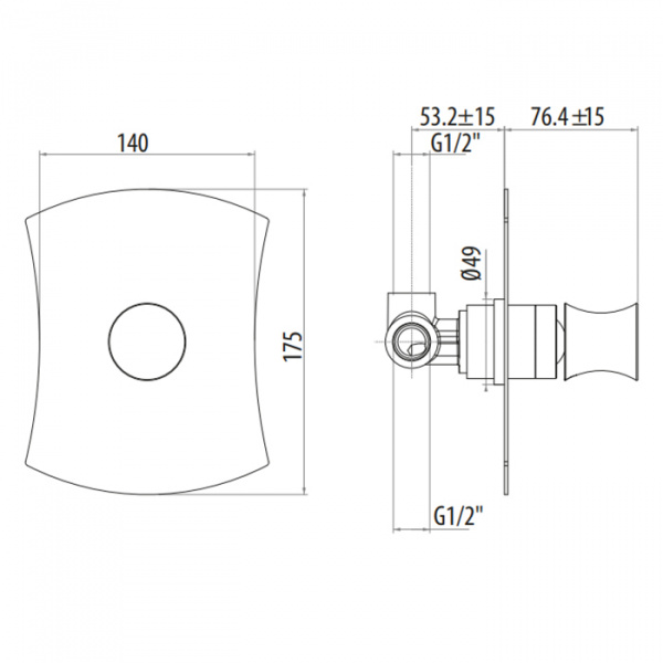 Gattoni Intersezione Смеситель для душа, встраиваемый, с переключателем, цвет: хром
