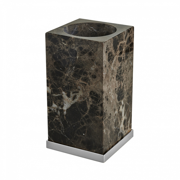 3SC Palace MARMO Стакан настольный, цвет: мрамор Emperador dark/хром