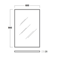 SIMAS Frozen Зеркало 90х60 см, рама хром