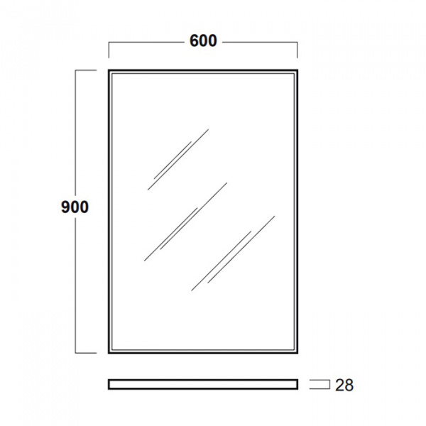 SIMAS Frozen Зеркало 90х60 см, рама хром