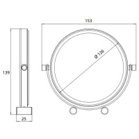 EMCO Pure Зеркало косметическое, Ø126мм, ручное, 5x кратное увеличение, настольное, цвет: хром