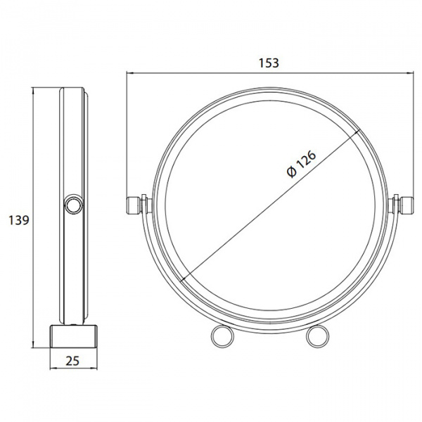 EMCO Pure Зеркало косметическое, Ø126мм, ручное, 5x кратное увеличение, настольное, цвет: хром