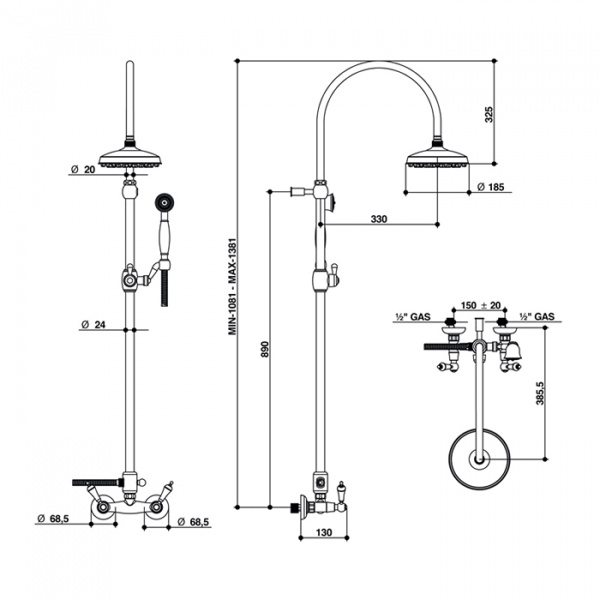 Смеситель для душа Bongio Capri, цвет: хром