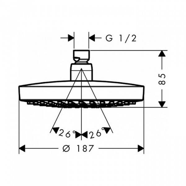 Hansgrohe  Croma Select S Верхний душ,180 2jet, цвет: хром