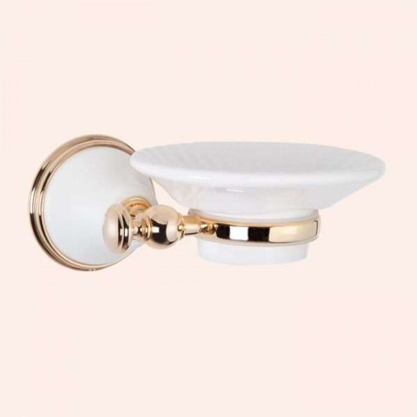 TW Harmony 106, подвесная мыльница, керамическая белая, цвет: белый/золото