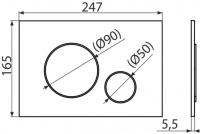 Кнопка управления для скрытых систем инсталляции, черный-мат, арт.M678