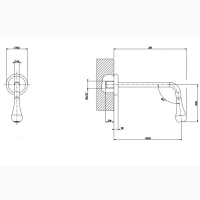 Gessi Goccia Настенный излив 200мм, для монтажа с удаленным управлением 33700/33743 (не входит в комплект), цвет: хром