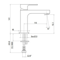 Gattoni Kubik Смеситель для раковины, излив 110 мм, цвет: Nero Opaco