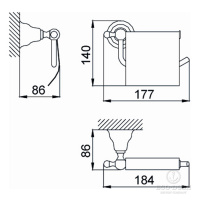 HUBER Croisette Бумагодержатель с крышкой, подвесной, цвет: бронза